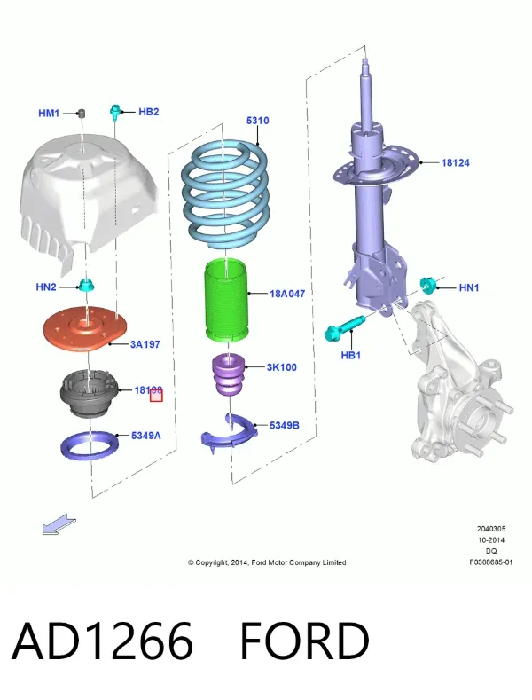 Опорный подшипник амортизатора AD1266 Ford