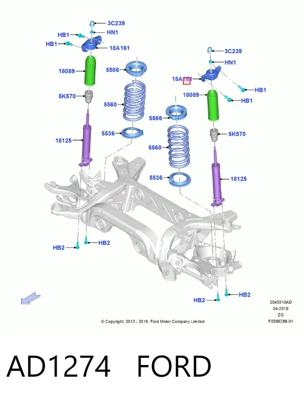 Опора амортизатора заднего AD1274 Ford