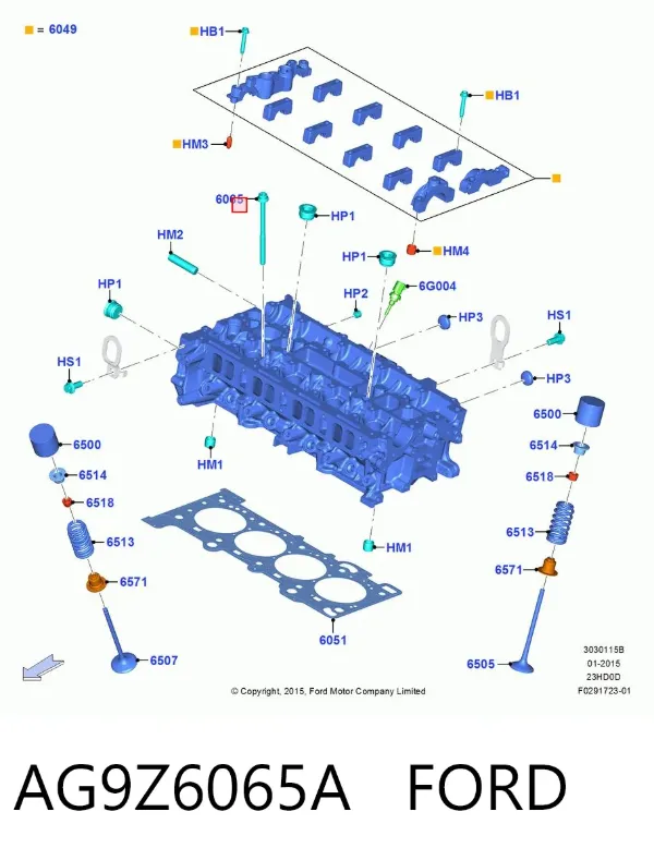 Болт ГБЦ AG9Z6065A Ford