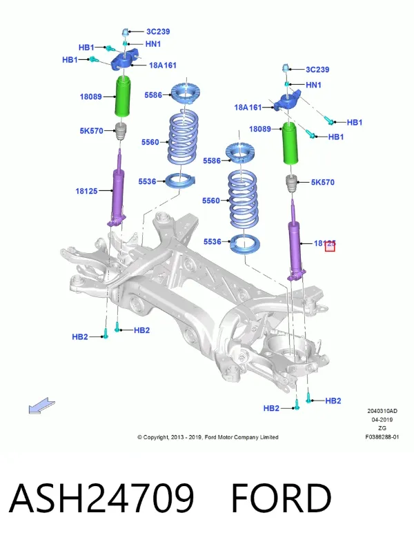 Амортизатор задний ASH24709 Ford