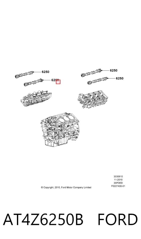 Распредвал двигателя впускной левый AT4Z6250B Ford