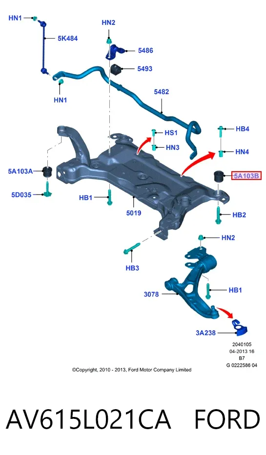 Сайлентблок AV615L021CA Ford