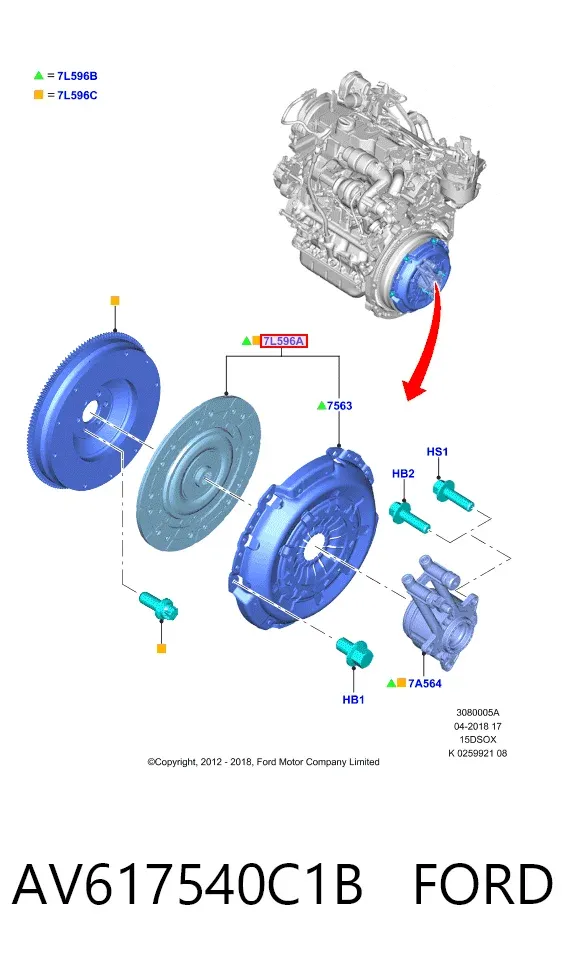 Сцепление AV617540C1B Ford