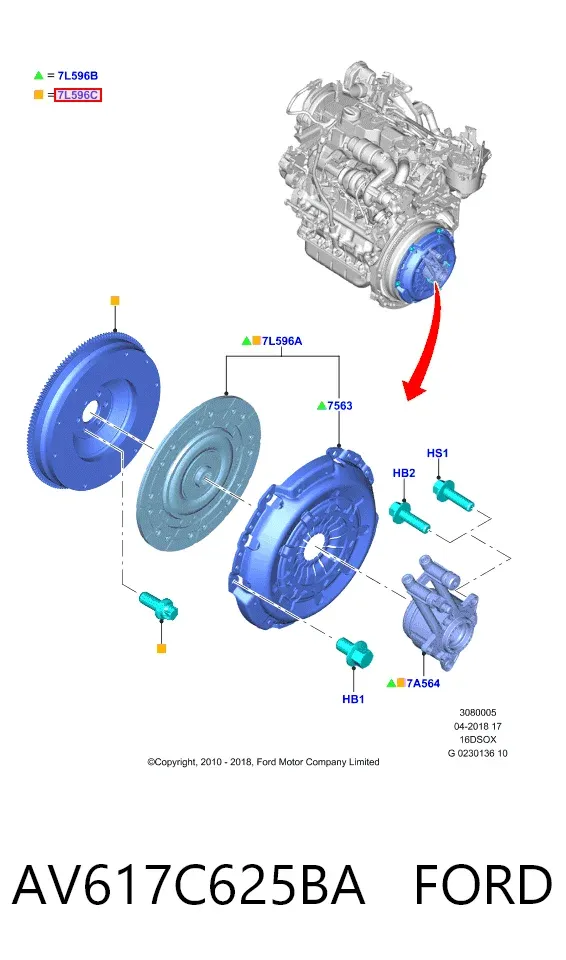 Сцепление AV617C625BA Ford