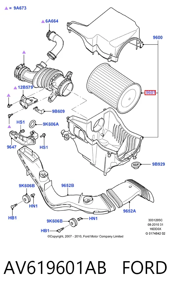 Воздушный фильтр AV619601AB Ford