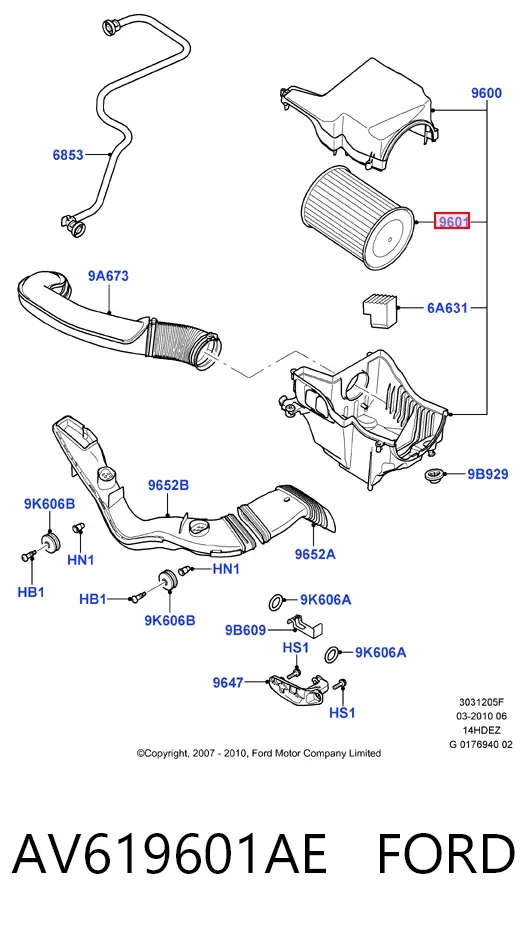 Воздушный фильтр AV619601AE Ford