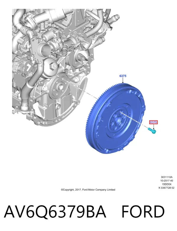 Болт крепления маховика AV6Q6379BA Ford