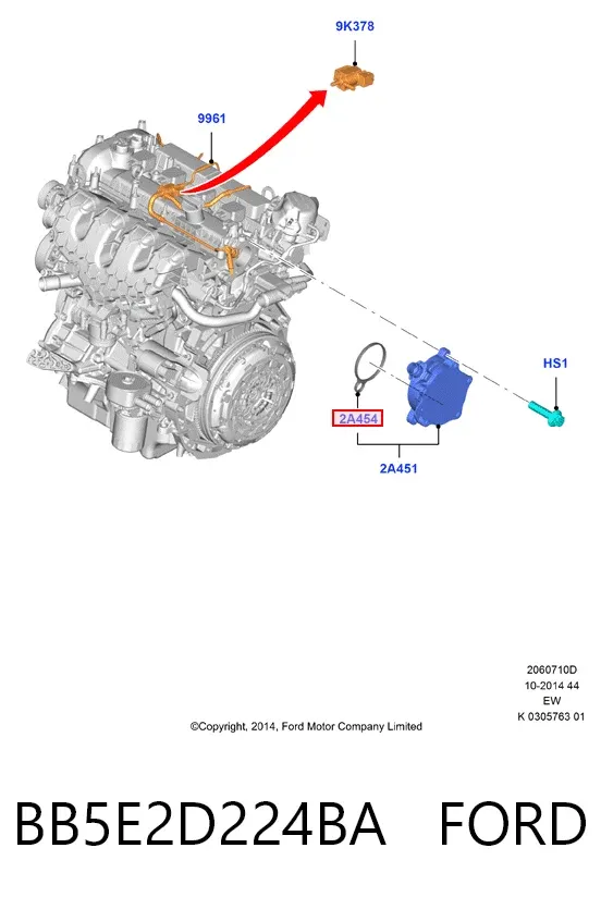 Прокладка вакуумного насоса BB5E2D224BA Ford
