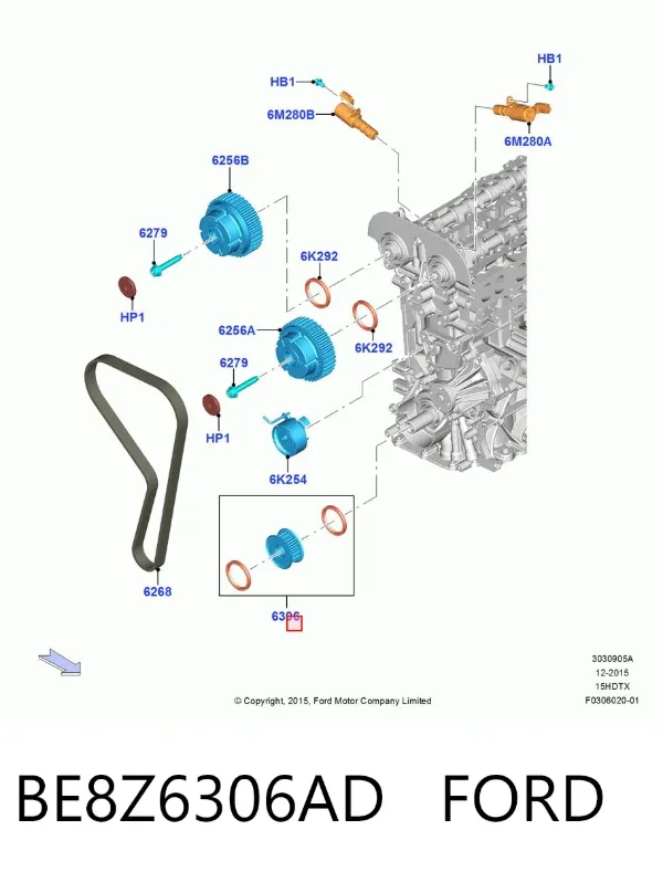 Звездочка привода коленвала BE8Z6306AD Ford