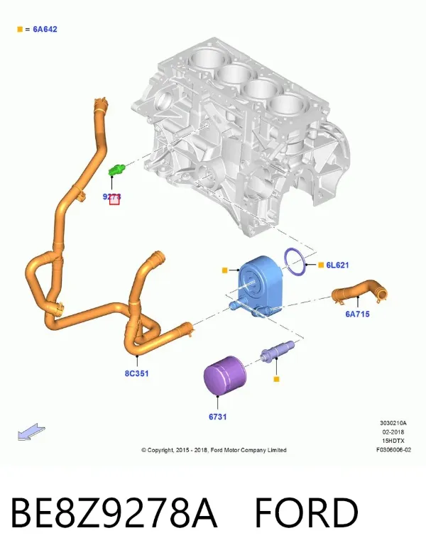 Датчик давления масла BE8Z9278A Ford