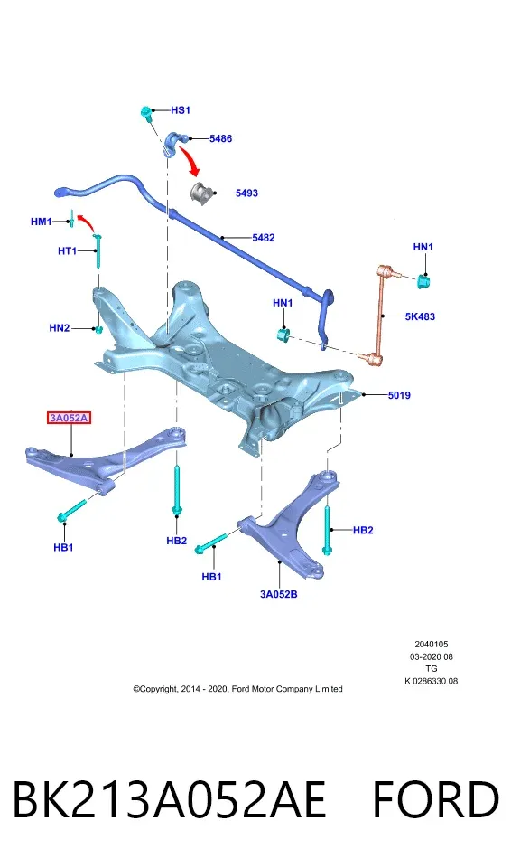 Нижний рычаг BK213A052AE Ford