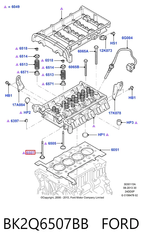 Впускной клапан BK2Q6507BB Ford