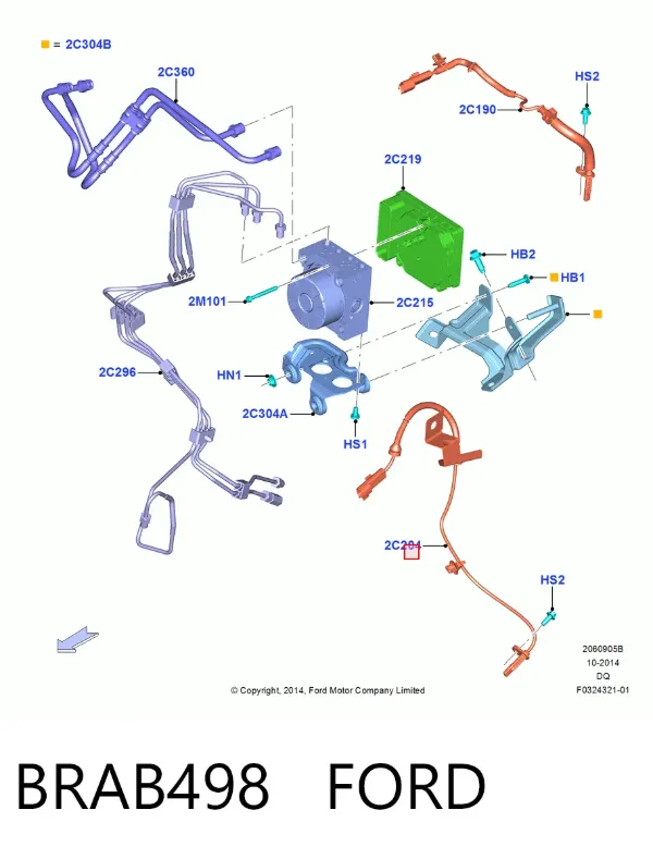 Датчик АБС (ABS) передний левый STF2GZ2C205A SAT