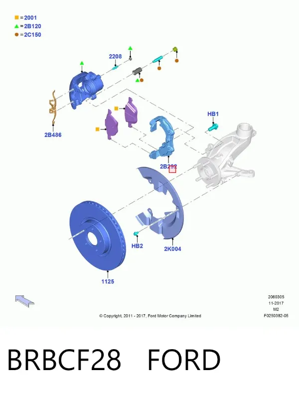 Скоба суппорта BRBCF28 Ford