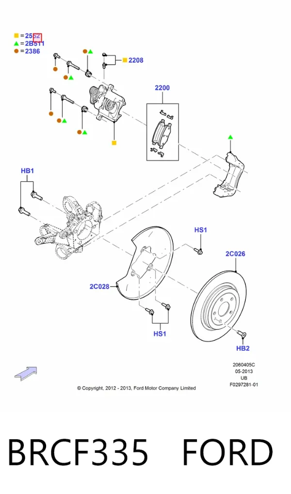 Суппорт задний правый BRCF335 Ford