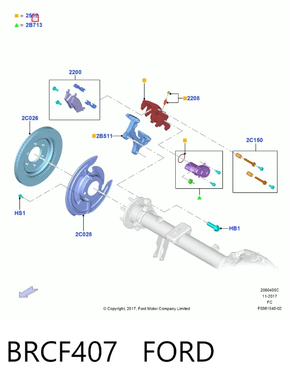 Суппорт задний левый BRCF407 Ford