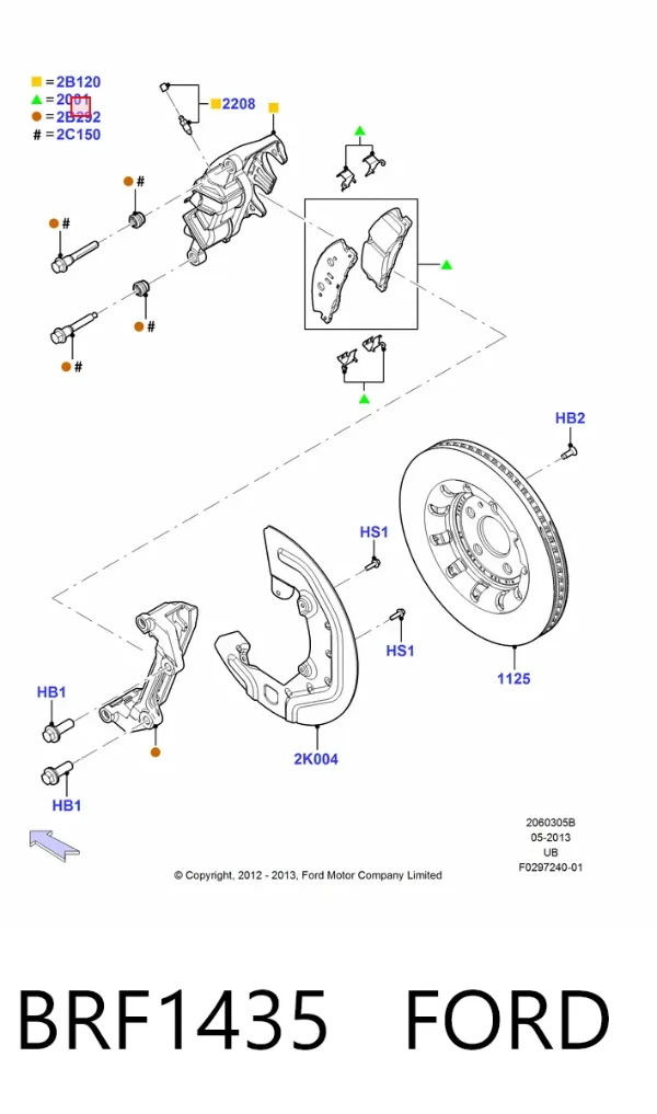 Передние тормозные колодки BRF1435 Ford