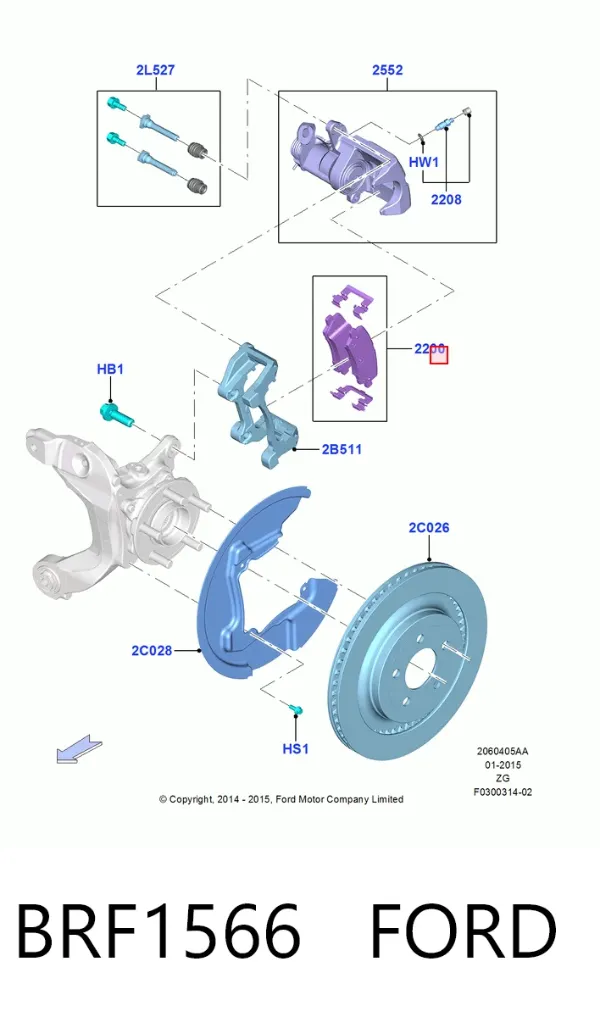 Задние тормозные колодки BRF1566 Ford