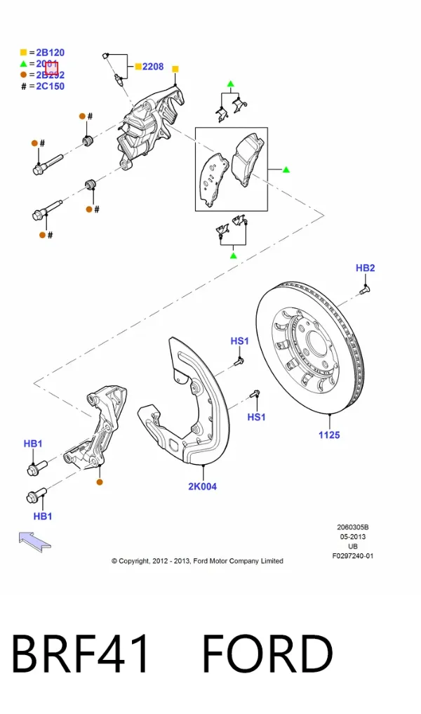 Передние тормозные колодки BRF41 Ford
