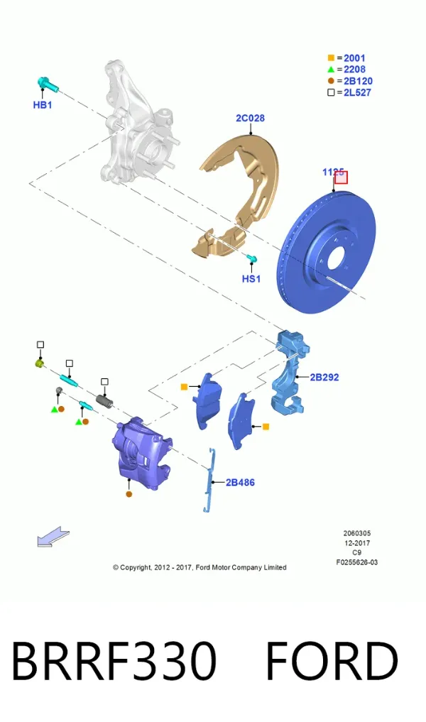 Передние тормозные диски BRRF330 Ford