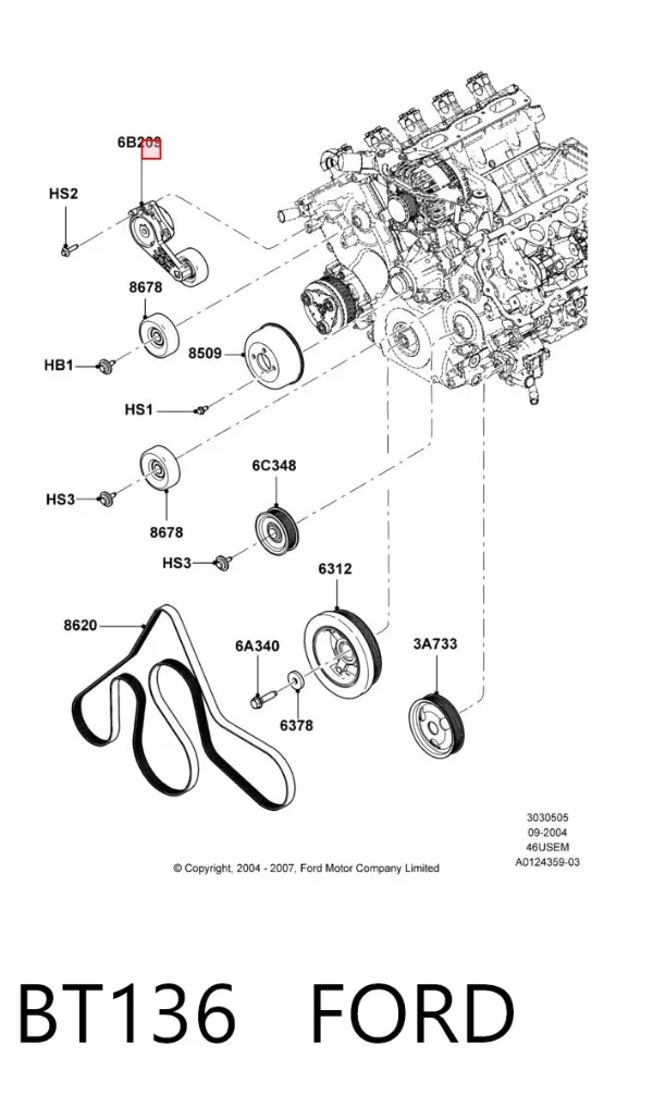 Натяжитель приводного ремня BT136 Ford