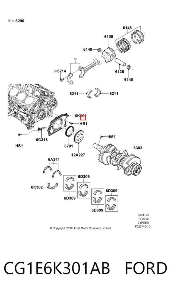 Сальник коленвала задний Ford Edge I