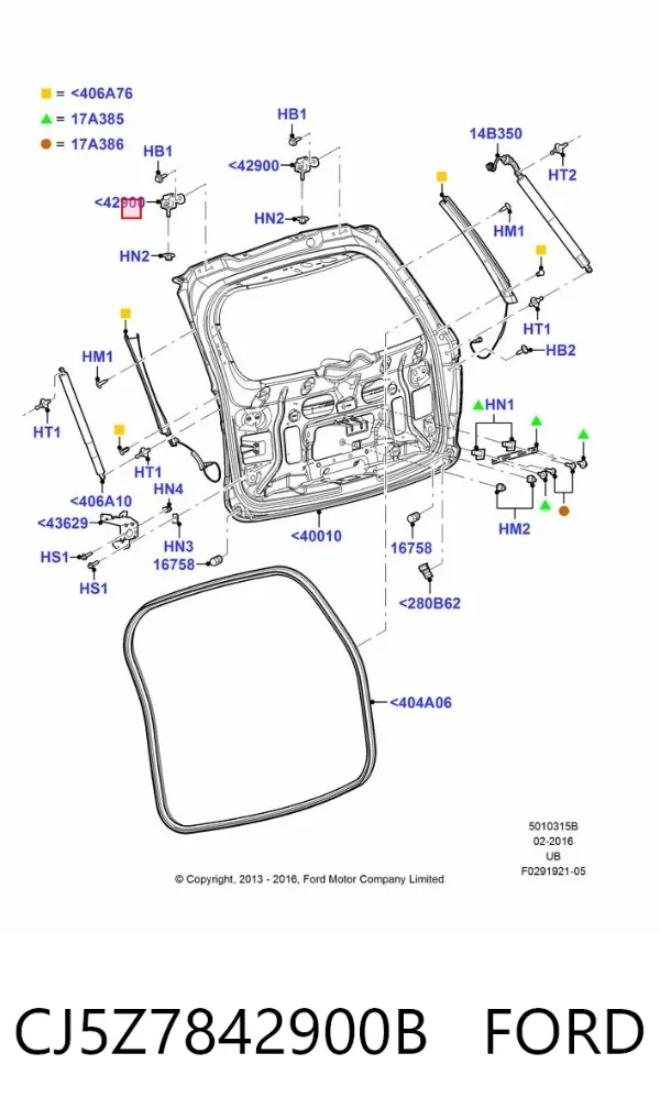 Петля задней двери CJ5Z7842900B Ford
