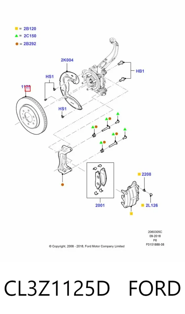 Передние тормозные диски CL3Z1125D Ford