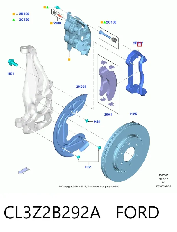Скоба суппорта CL3Z2B292A Ford