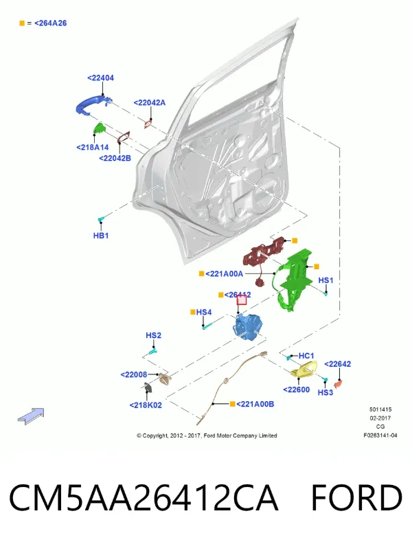 Замок двери задней правой Ford Escape II