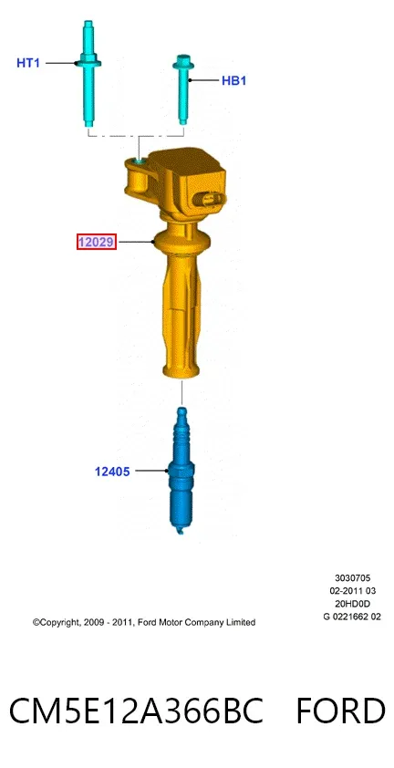 Катушка зажигания CM5E12A366BC Ford