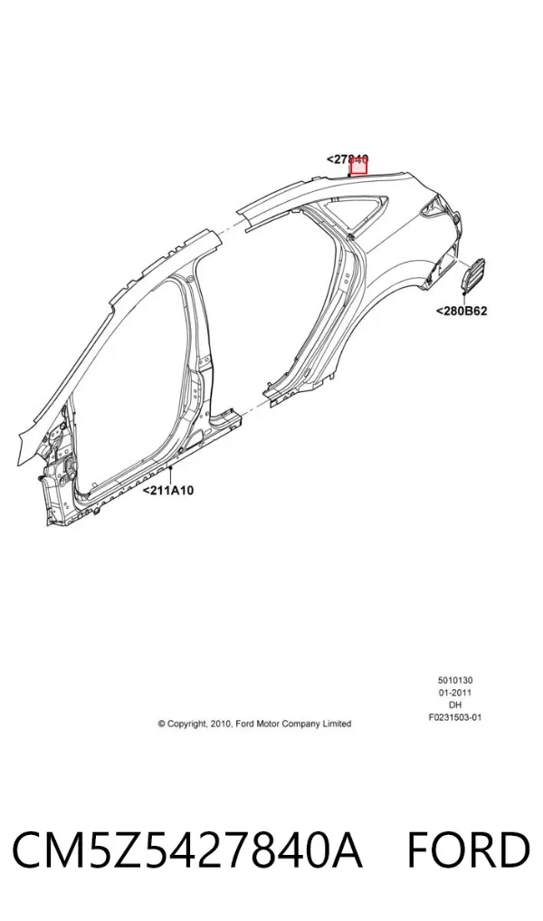 Крыло заднее правое CM5Z5427840A Ford