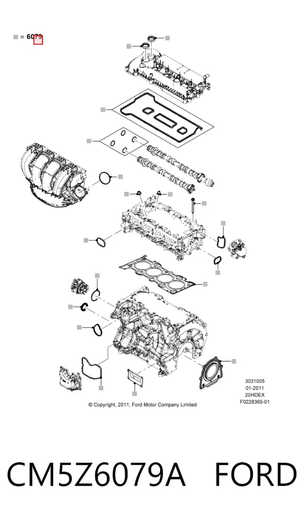 Верхний комплект прокладок двигателя CM5Z6079A Ford