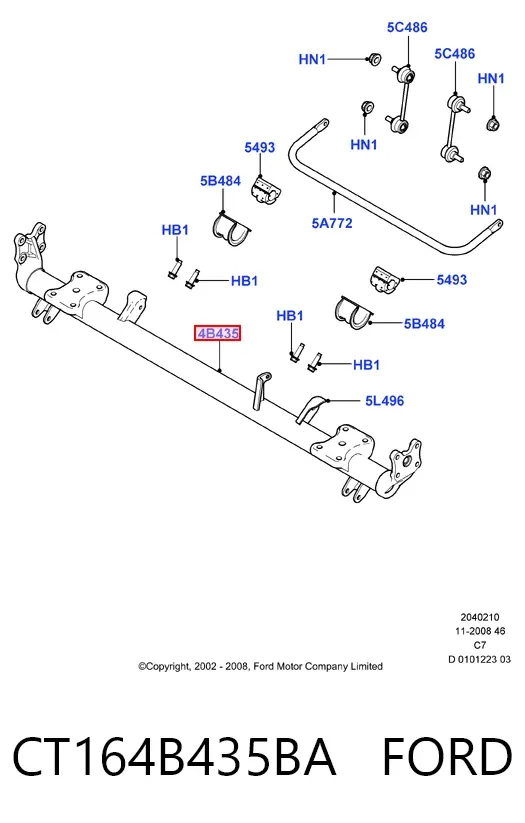Подрамник задний CT164B435BA Ford