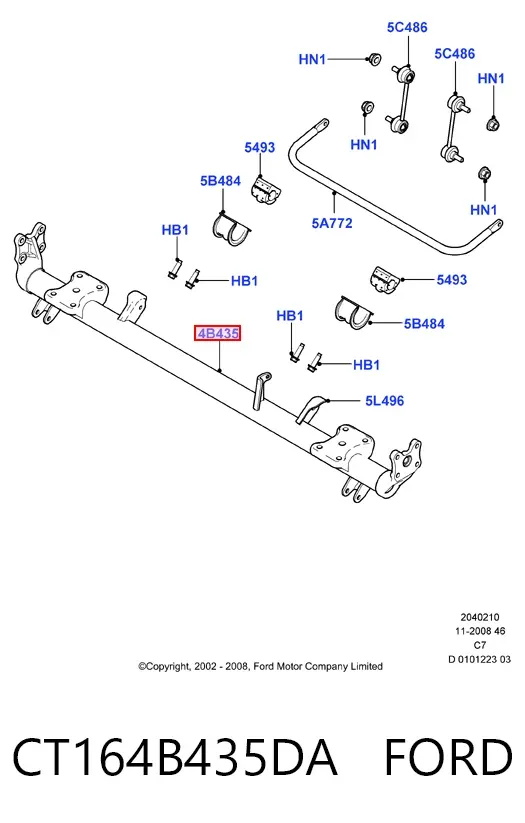 Подрамник задний CT164B435DA Ford