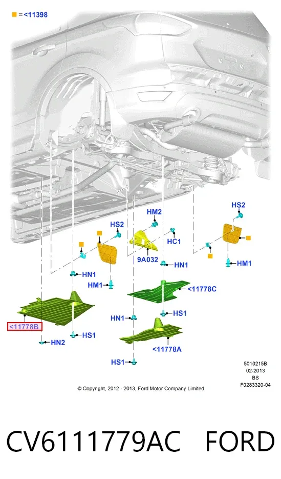 Левый дефлектор радиатора CV6111779AC Ford