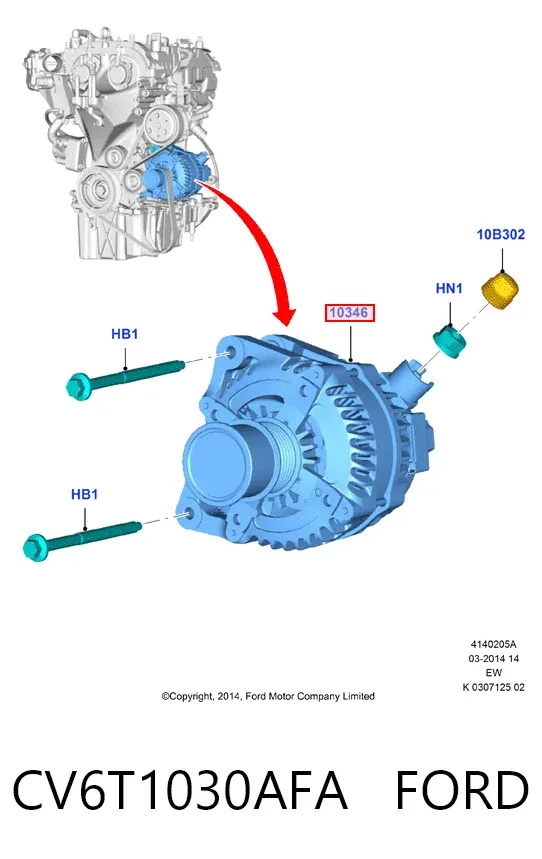 Генератор CV6T1030AFA Ford