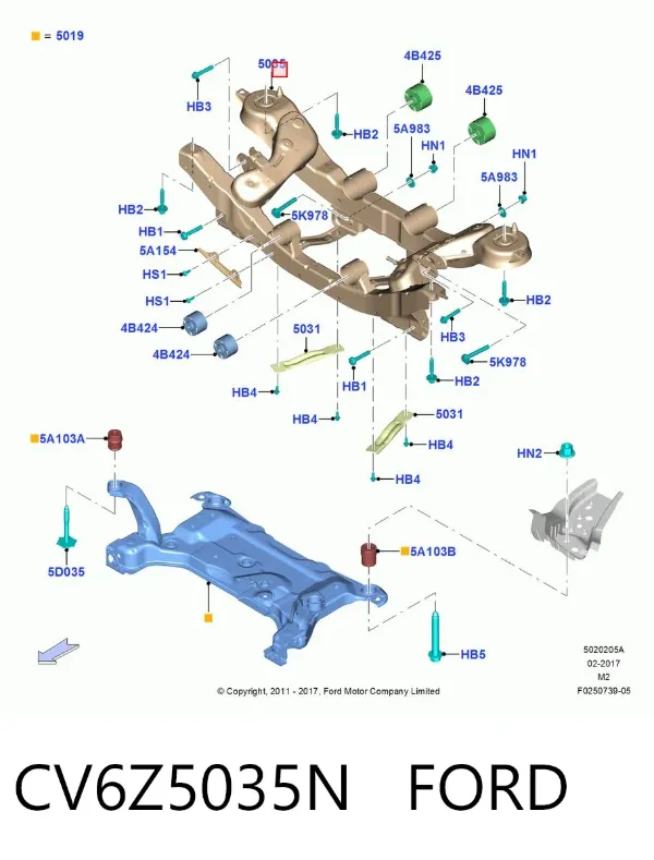 Подрамник задний CV6Z5035N Ford