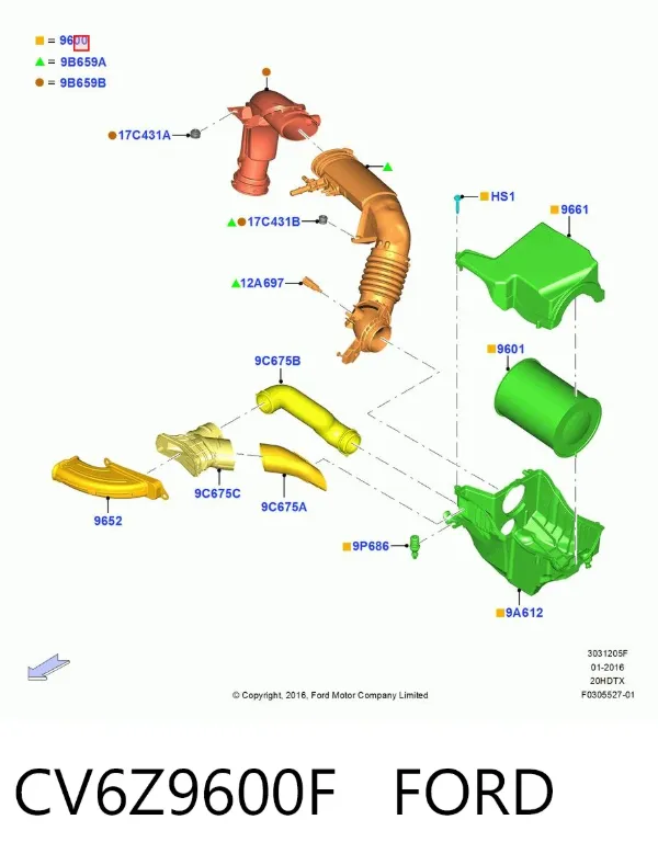 Корпус фильтра CV6Z9600F Ford