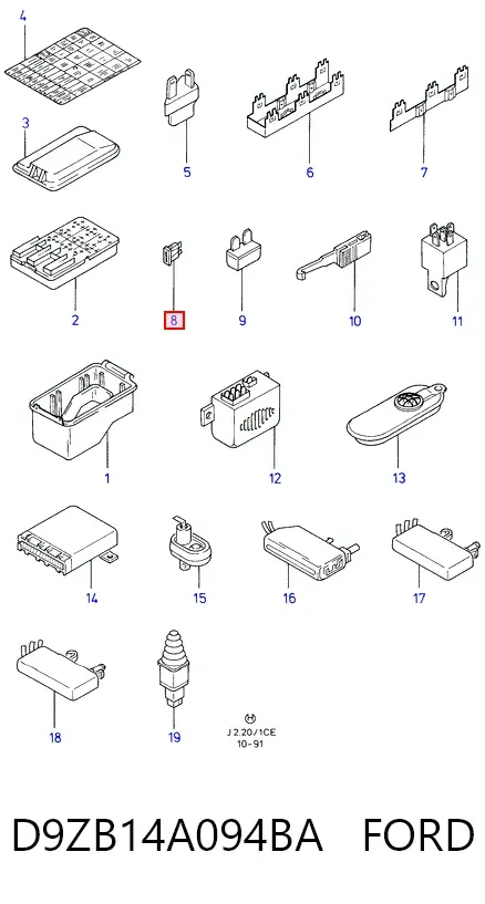 Предохранители D9ZB14A094BA Ford