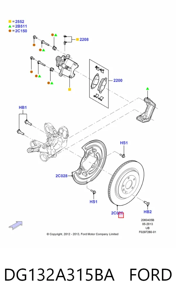Тормозные диски DG132A315BA Ford