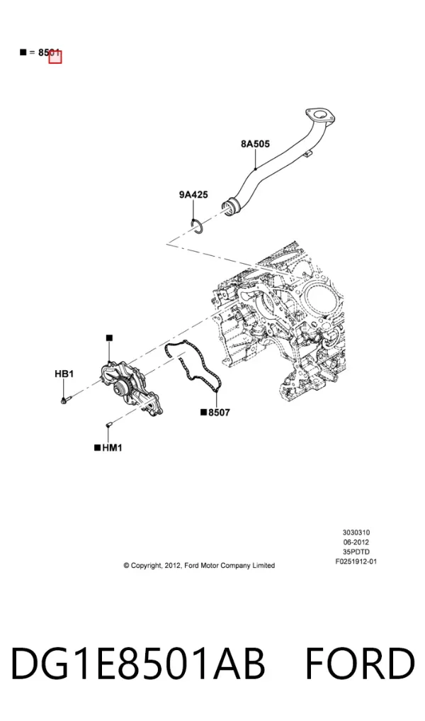 Помпа DG1E8501AB Ford