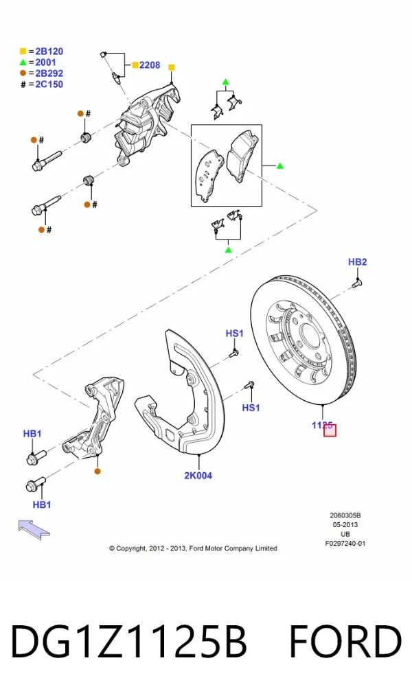 Передние тормозные диски DG1Z1125B Ford