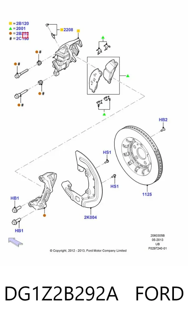 Ремкомплект переднего суппорта DG1Z2B292A Ford