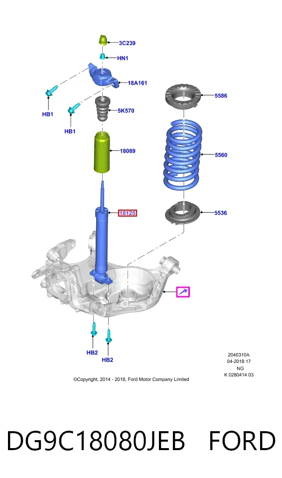 Амортизатор задний DG9C18080JEB Ford
