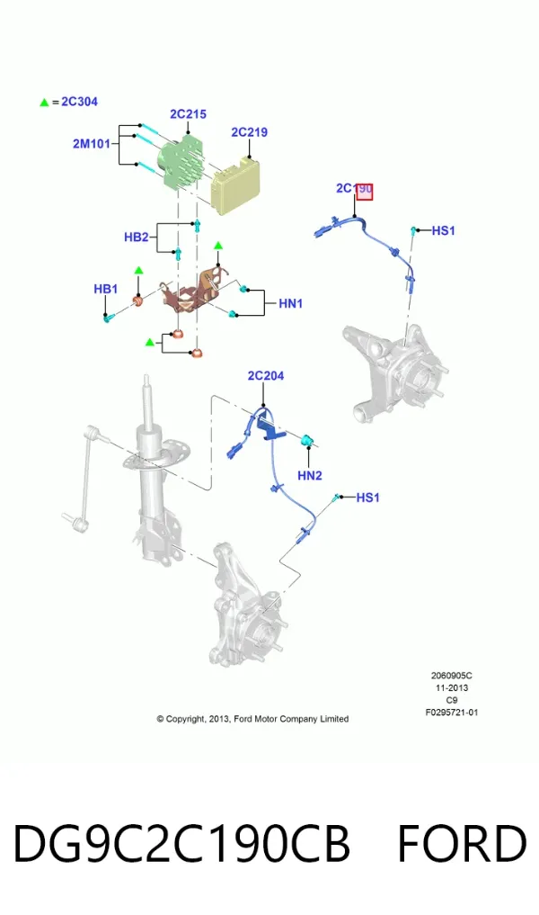 Датчик АБС задний DG9C2C190CB Ford