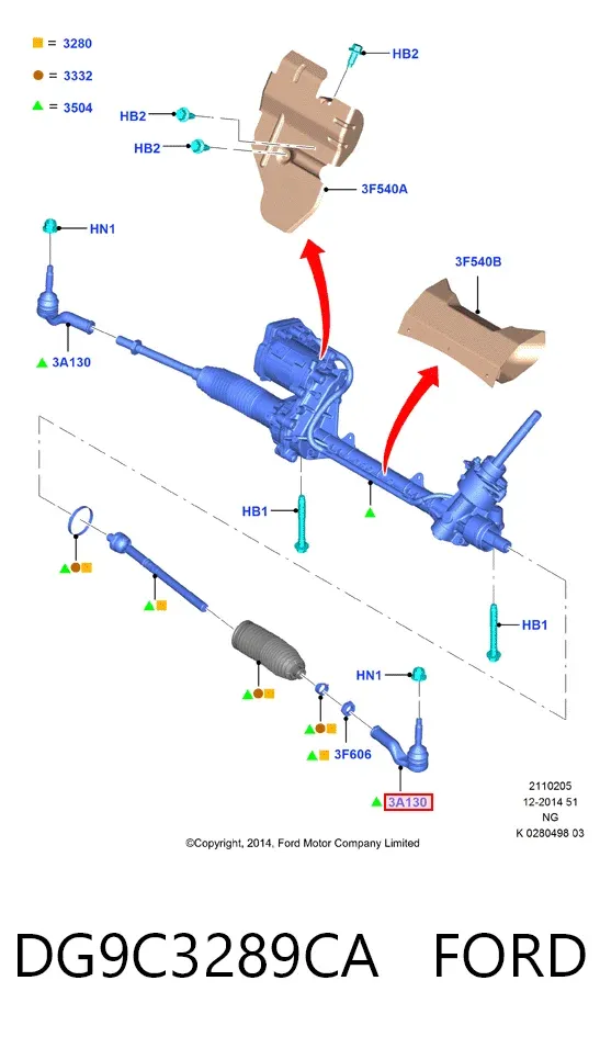 Рулевой наконечник DG9C3289CA Ford
