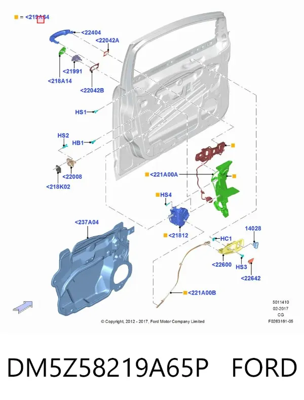 Замок водительской двери DM5Z58219A65P Ford