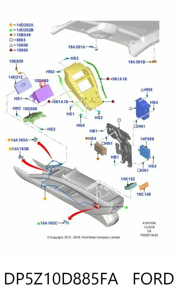 Дисплей многофункциональный DP5Z10D885FA Ford