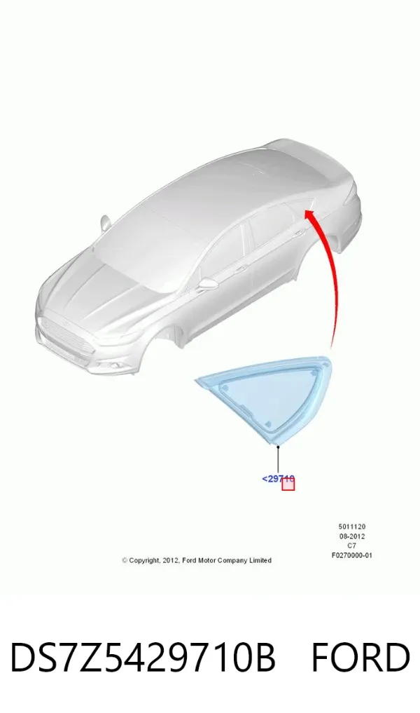 Стекло кузова (багажного отсека) правое DS7Z5429710B Ford